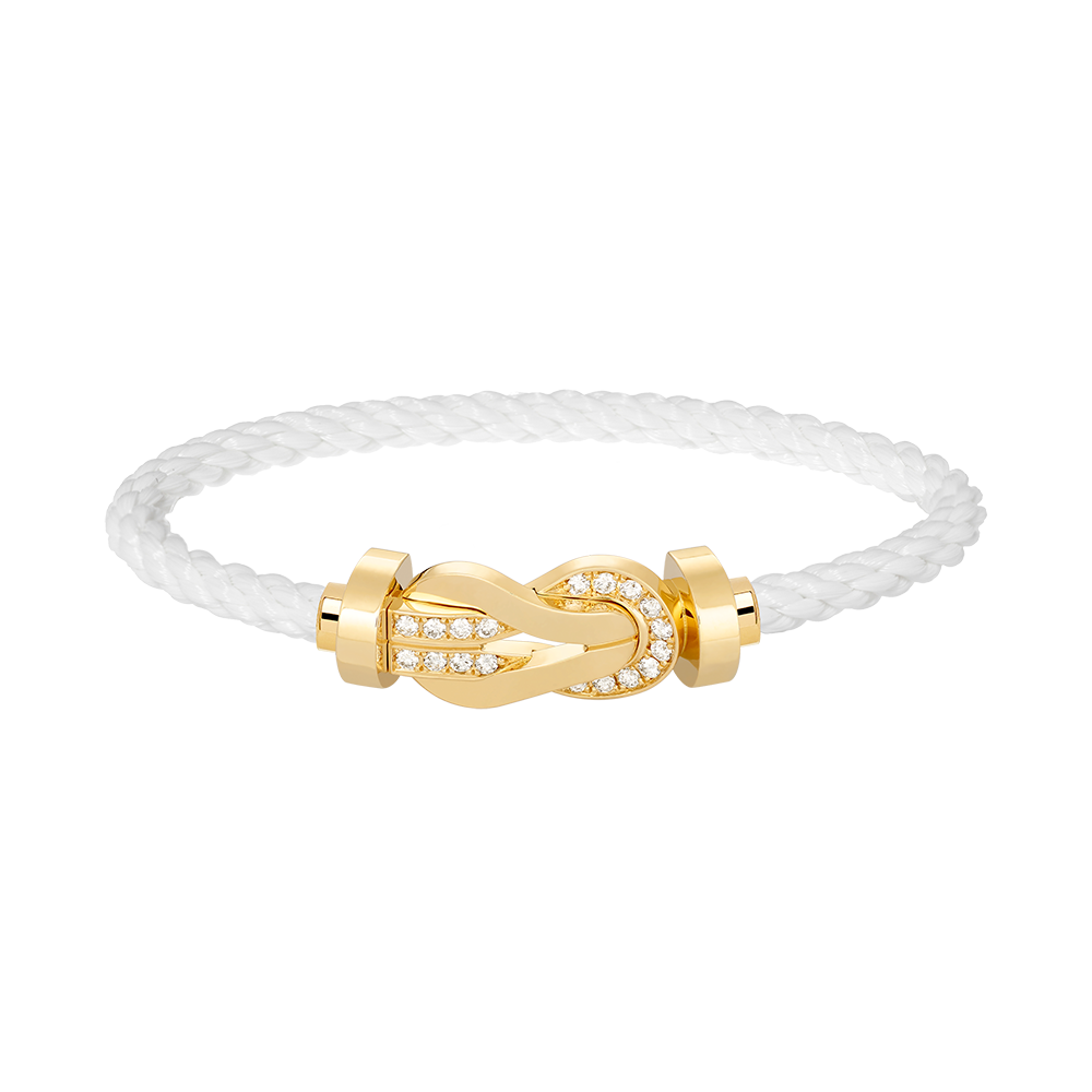 [GALE]CHANCE LARGE 8 FIGURE BUCKLE HALF DIAMOND BRACELET GOLD