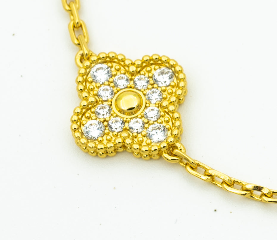[GALE] CLASH & Clover Laser 5-Motif & LOVE Brushed Bracelet Stack Set