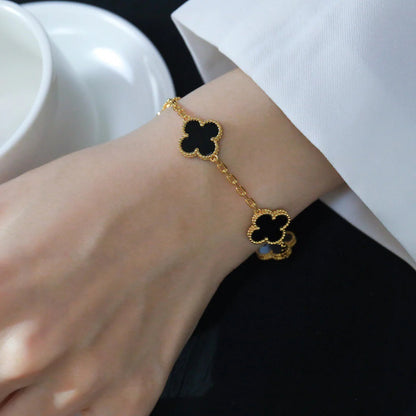 [GALE] CLOVER 5 MOTIF ONYXS BRACELET COLLECTION