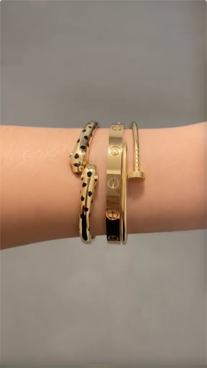 [GALE] Panth¨¨re & LOVE  & JUSTE  Diamond Bracelet Stack Set