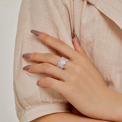 [NOVO]ラグジュアリーなカラフルラディアントカットデイリーリング