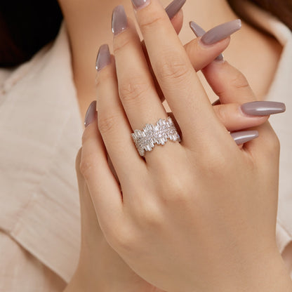 [NOVO]ラグジュアリーなカラフルラディアントカットデイリーリング