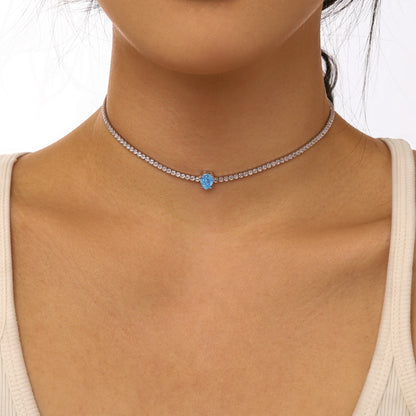 [NEU] Einzigartige Tennis-Halskette mit 1,0 Karat Birnenschliff