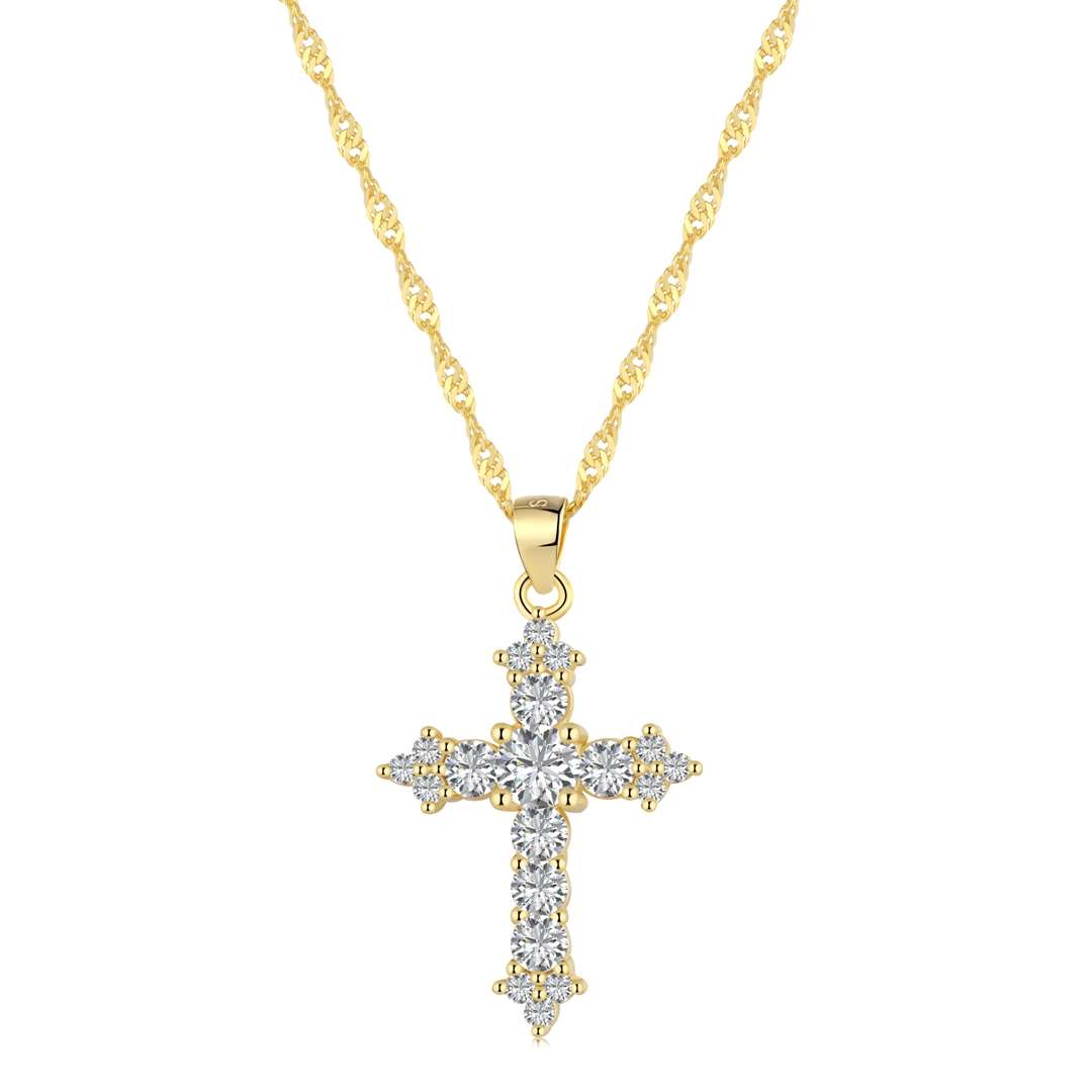 [GALE]Delicate Cross Shape Necklace
