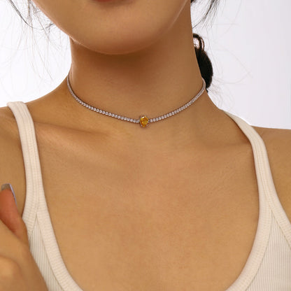 [NEU] Einzigartige Tennis-Halskette mit 1,0 Karat Birnenschliff