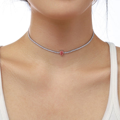 [NEU] Einzigartige Tennis-Halskette mit 1,0 Karat Birnenschliff