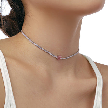 [NEU] Einzigartige Tennis-Halskette mit 1,0 Karat Birnenschliff