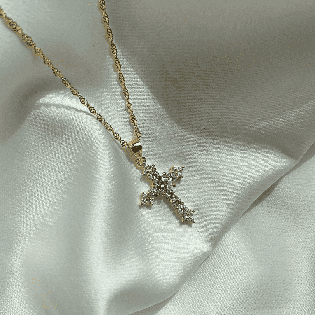 [GALE]Delicate Cross Shape Necklace