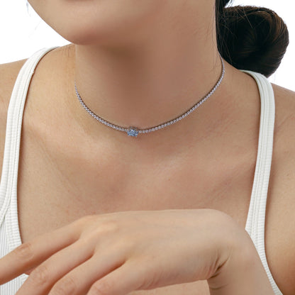 [NEU] Halskette mit 1,0 Karat glänzendem ovalen Schliff