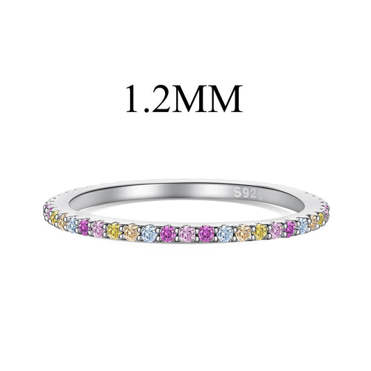 [GALE]Ornate Colorful Round Cut Tennis Ring
