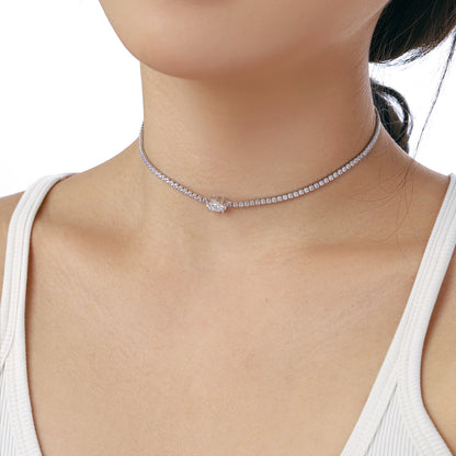 [NEU] Halskette mit 1,0 Karat glänzendem ovalen Schliff