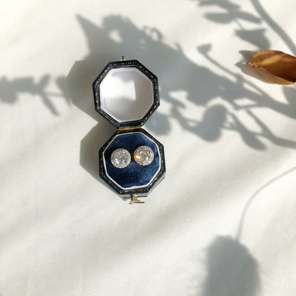 [GALE]Classic Princess Round Shape Earrings