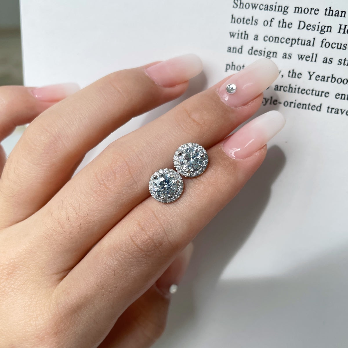 [GALE]Classic Princess Round Shape Earrings