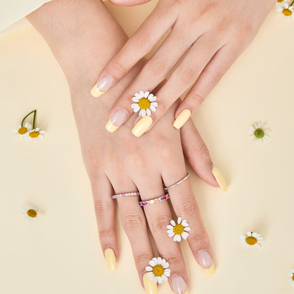 [NOVO]華やかなカラフルなラウンドカットテニスリング