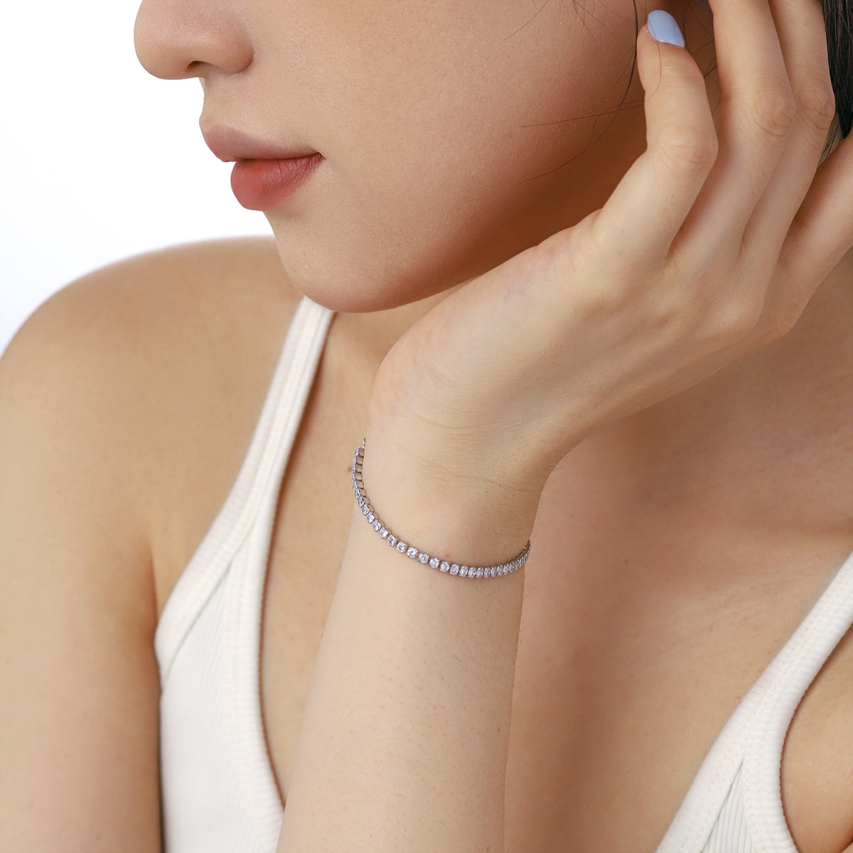 [GALE]Dazzling Sparkling Round Cut Daily Bracelet