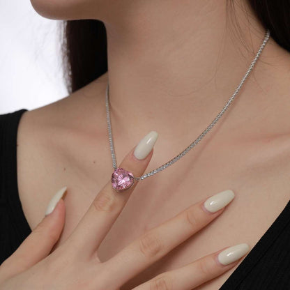 [NEU] 8,0 Karat Vielseitige, farbenfrohe, herzförmige Tennis-Halskette