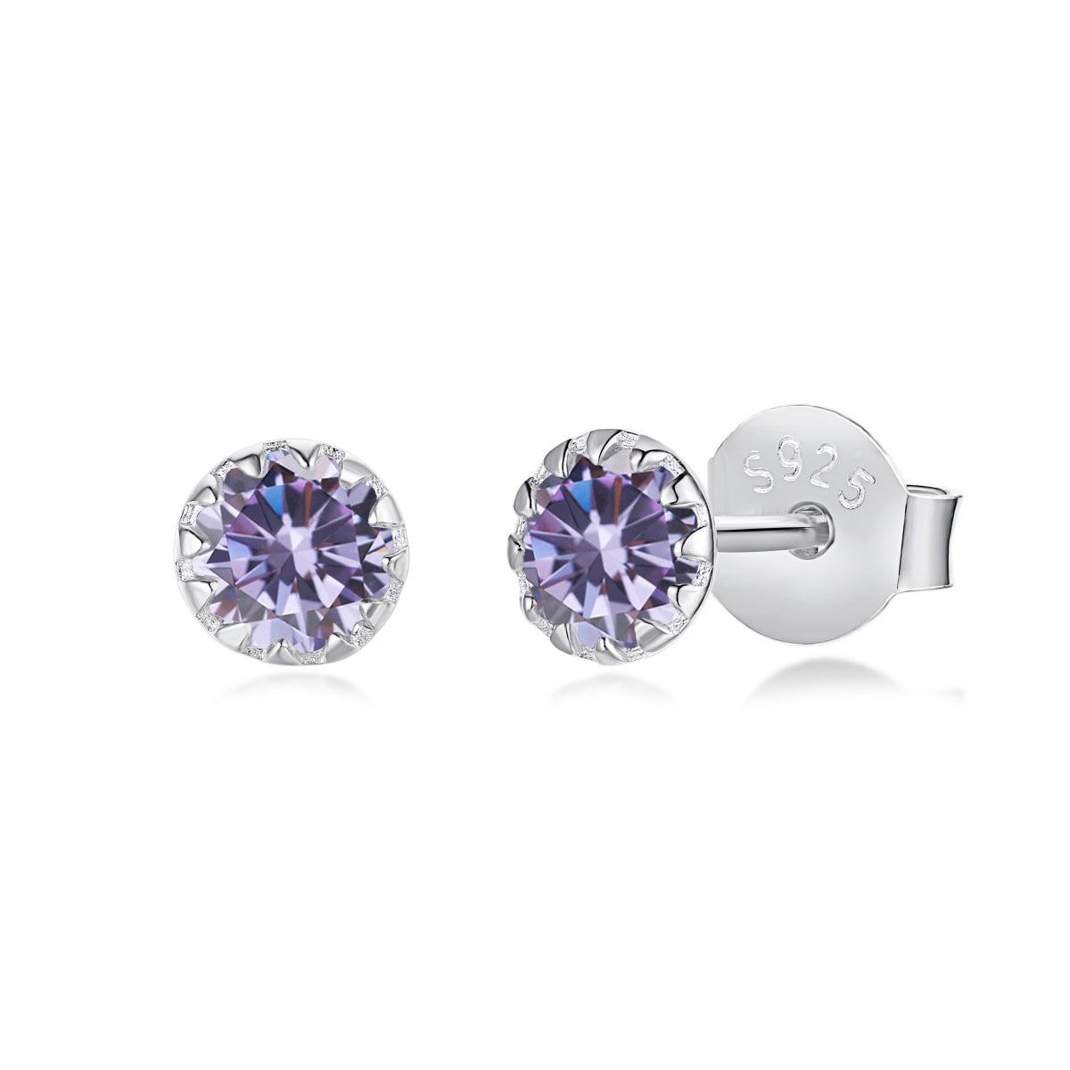 [GALE]Sparkling Colorful Round Shape Earrings
