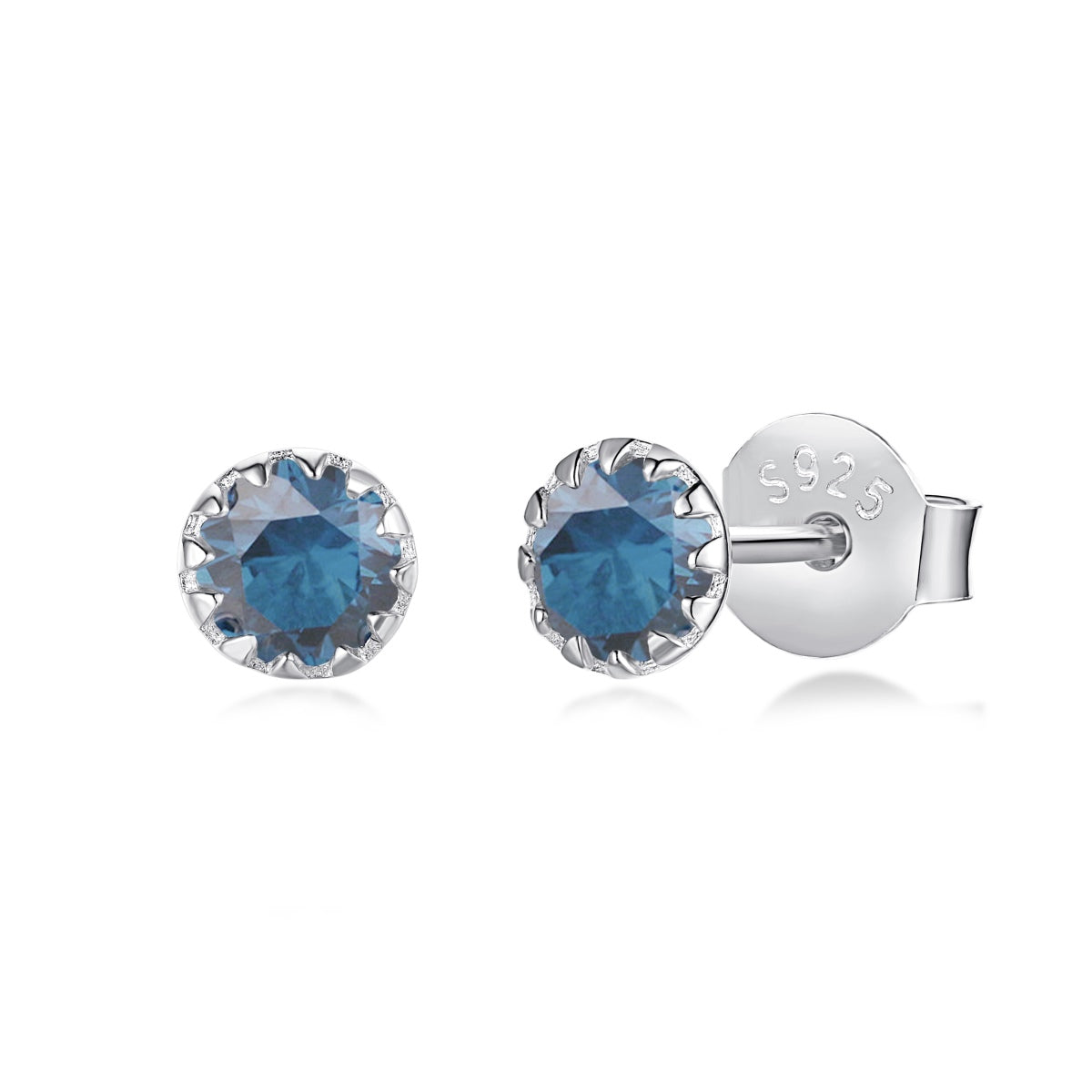 [GALE]Sparkling Colorful Round Shape Earrings