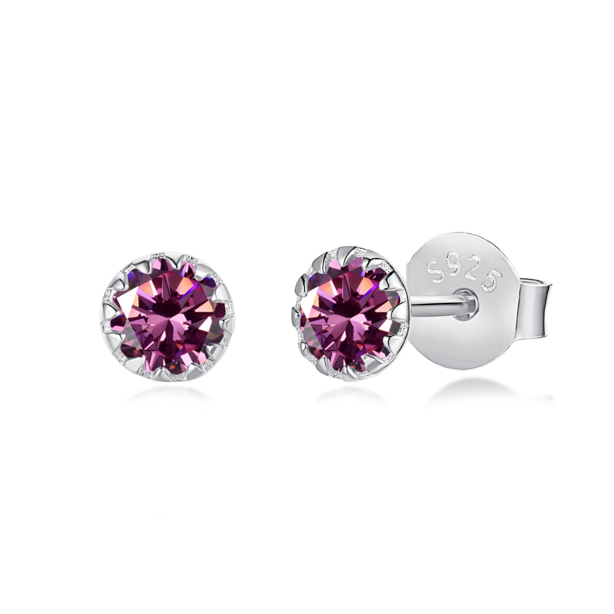 [GALE]Sparkling Colorful Round Shape Earrings