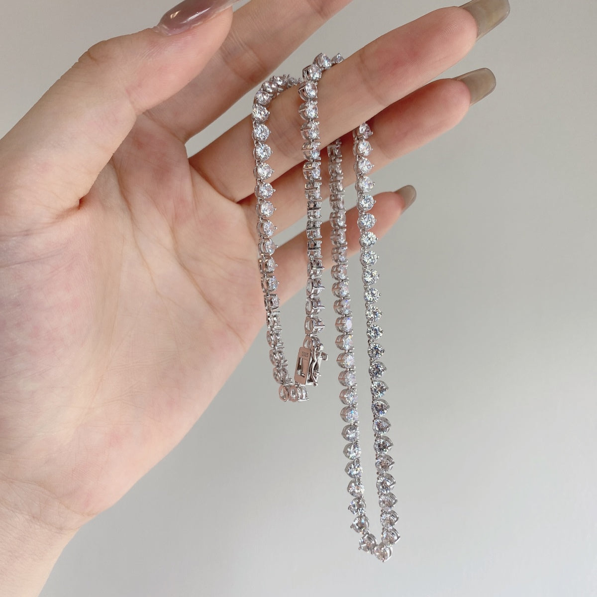 [GALE]Ornate Heart Cut Tennis Necklace