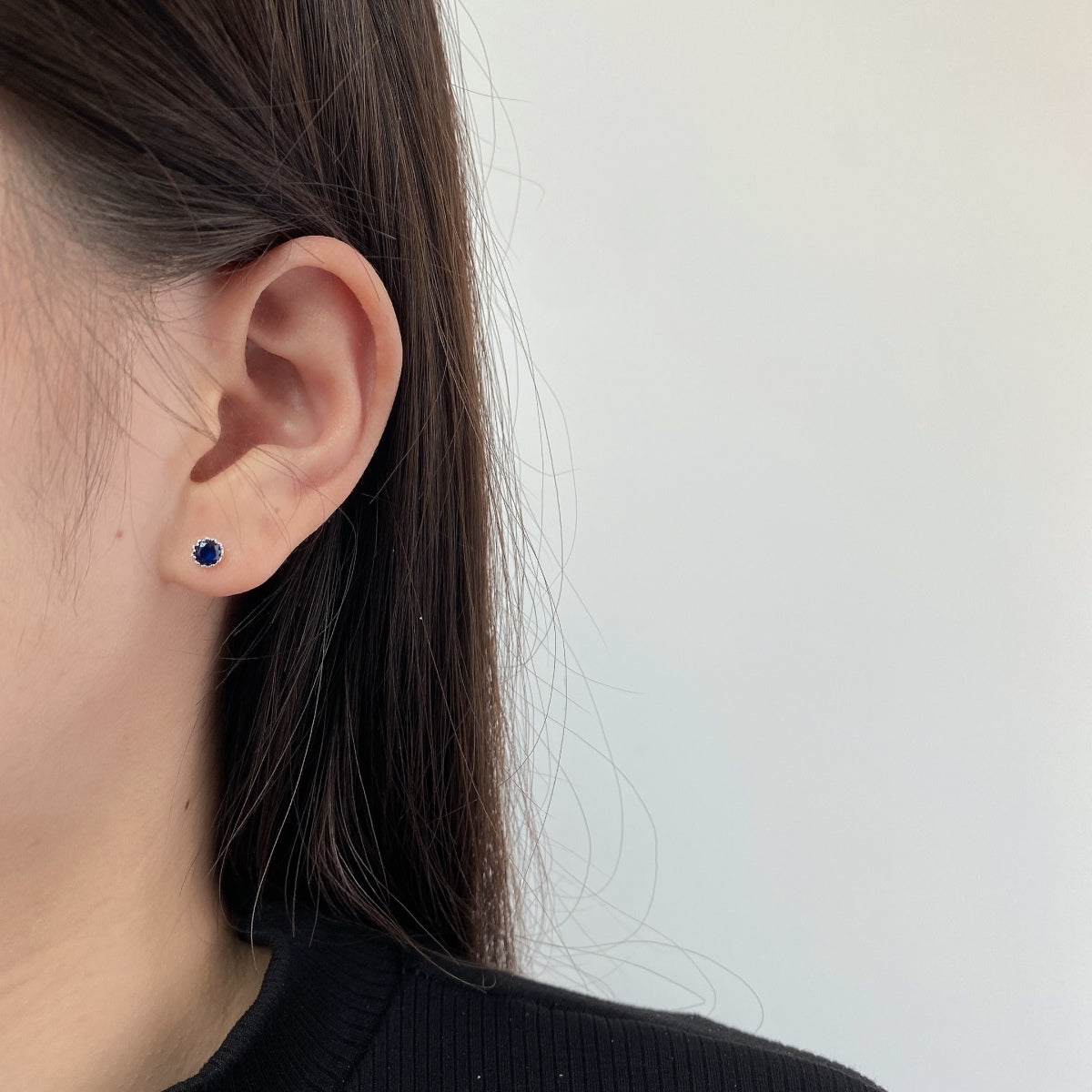 [GALE]Sparkling Colorful Round Shape Earrings