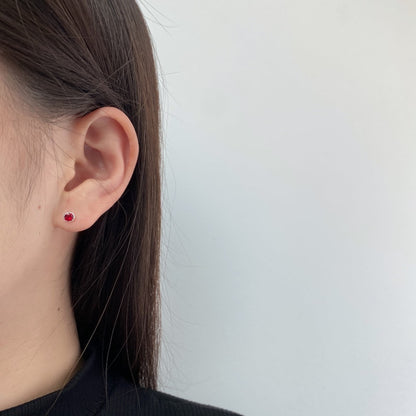 [GALE]Sparkling Colorful Round Shape Earrings