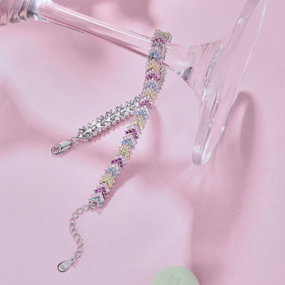 [NEU]Verziertes, funkelndes Partyarmband mit rundem Schliff