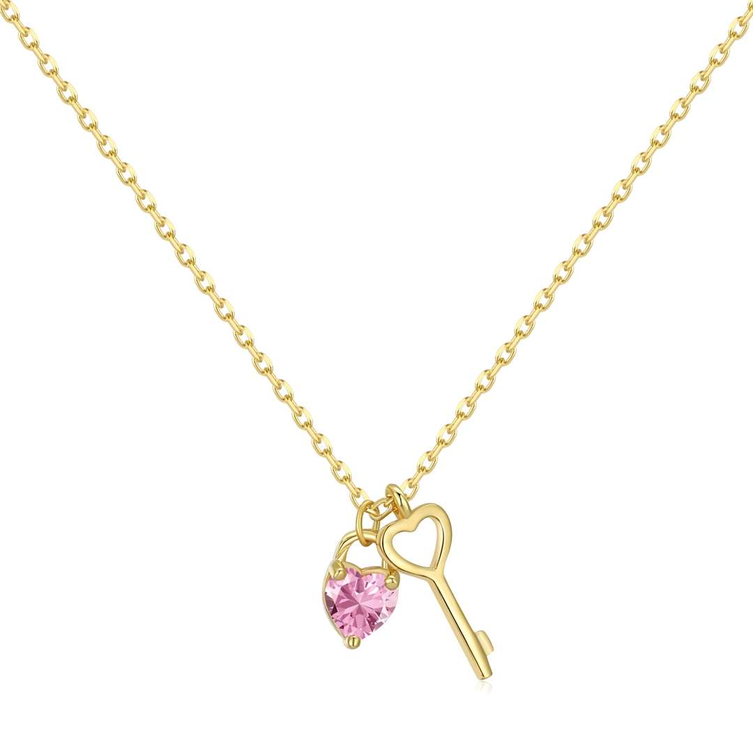 [GALE]Unique Heart Shape Key Pendent Necklace