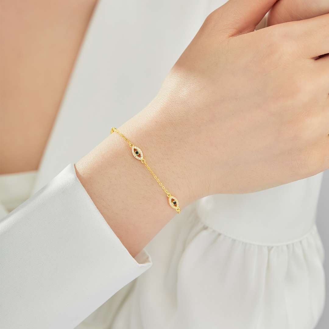 [NOVO]イーブルアイシェイプペンダントネックレス