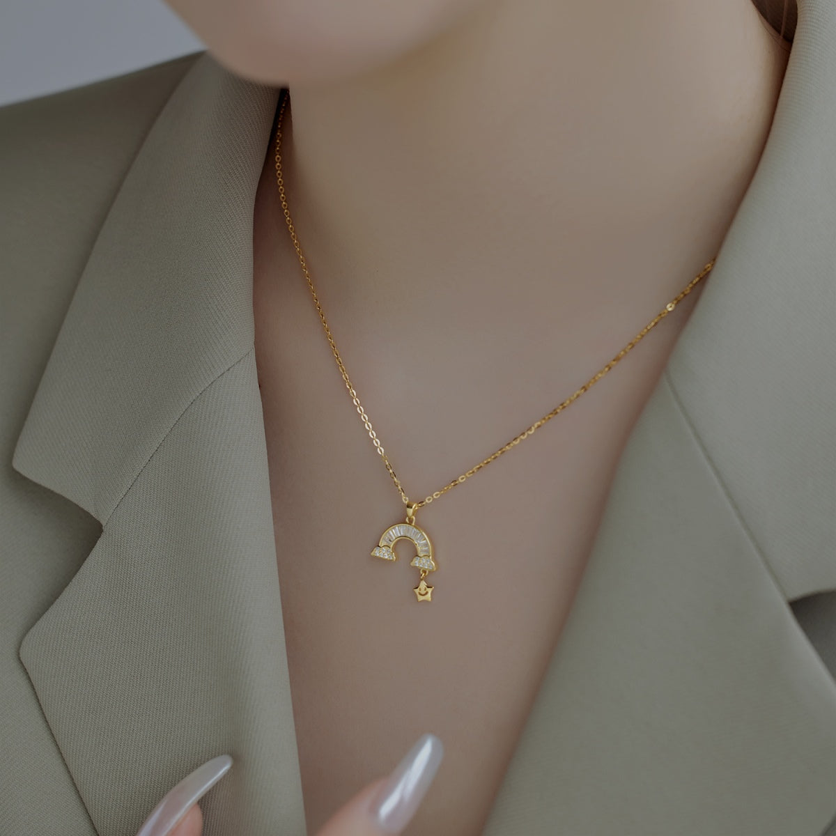 [NEU] Einzigartige Regenbogenstern-Halskette