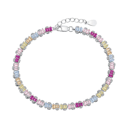 [GALE]Delicate Colorful Emerald Cut Party Bracelet