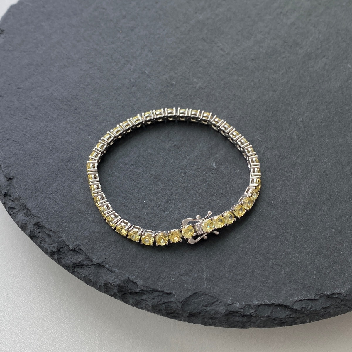 [GALE]Ornate Dazzling Round Cut Tennis Bracelet