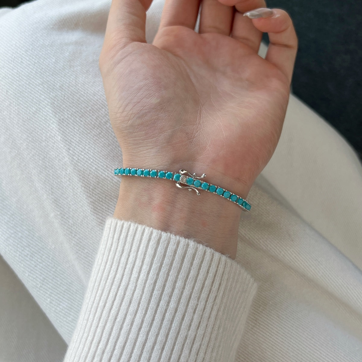 [GALE]Dainty Charming Round Cut Tennis Bracelet