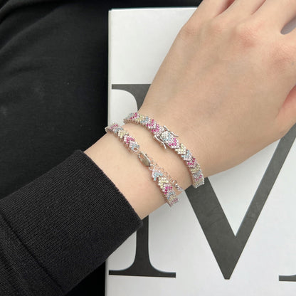 [NEU]Verziertes, funkelndes Partyarmband mit rundem Schliff