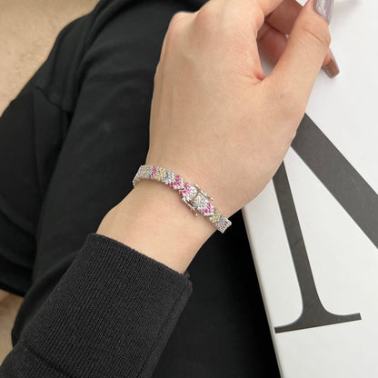 [NEU]Verziertes, funkelndes Partyarmband mit rundem Schliff