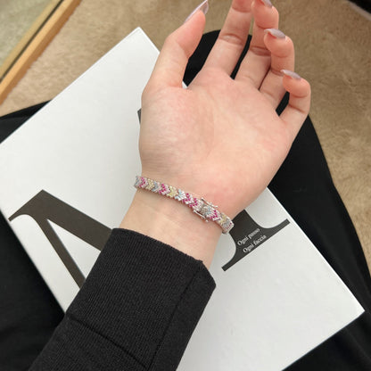 [NEU]Verziertes, funkelndes Partyarmband mit rundem Schliff