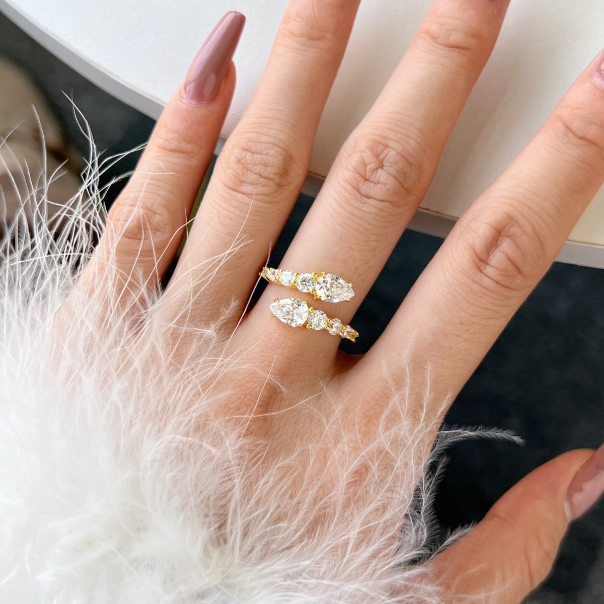 [NOVO]繊細で生き生きとしたスネークシェイプのデイリーリング