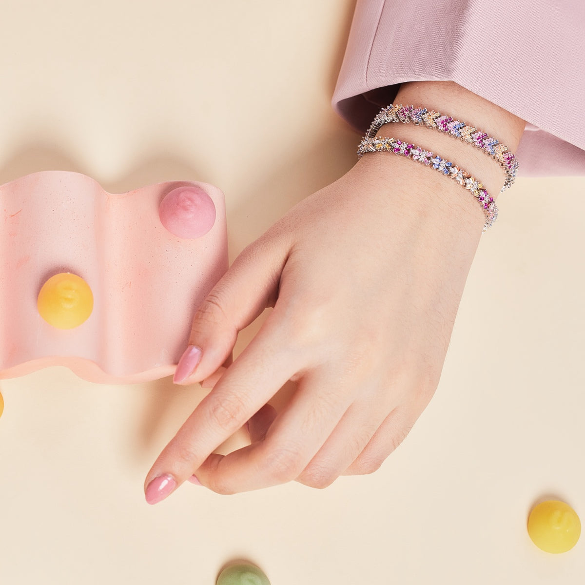 [NEU]Verziertes, funkelndes Partyarmband mit rundem Schliff