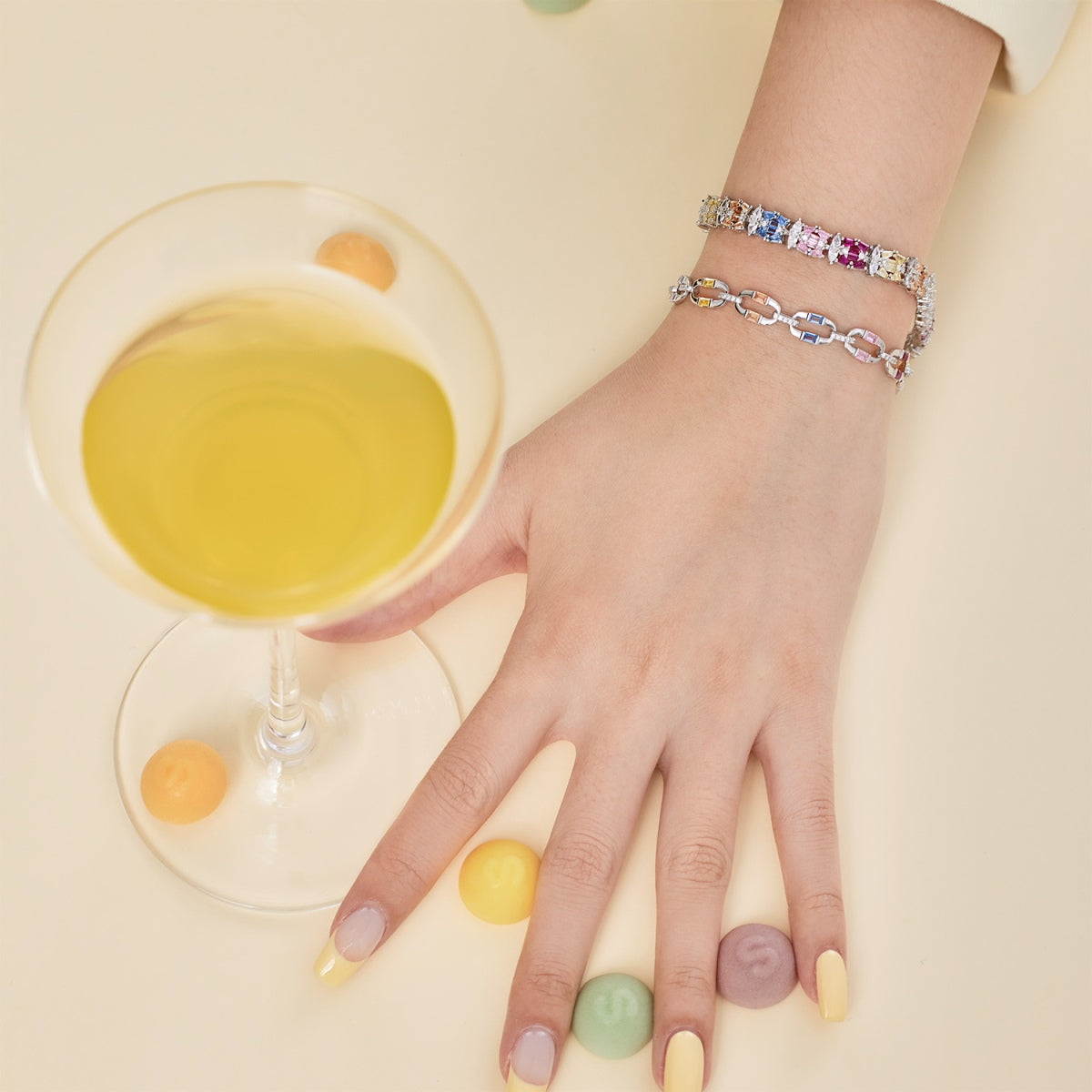 [GALE]Delicate Colorful Multi Cut Party Bracelet