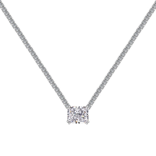 [GALE]4.0 Carat Elegant Radiant Cut Necklace