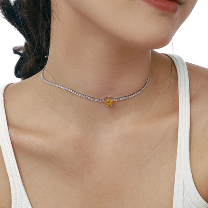 [NEU] 2,0 Karat funkelnde Halskette im Tennisherzschliff