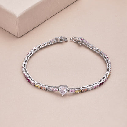 [GALE]Delicate Romantic Heart Shape Lover Bracelet