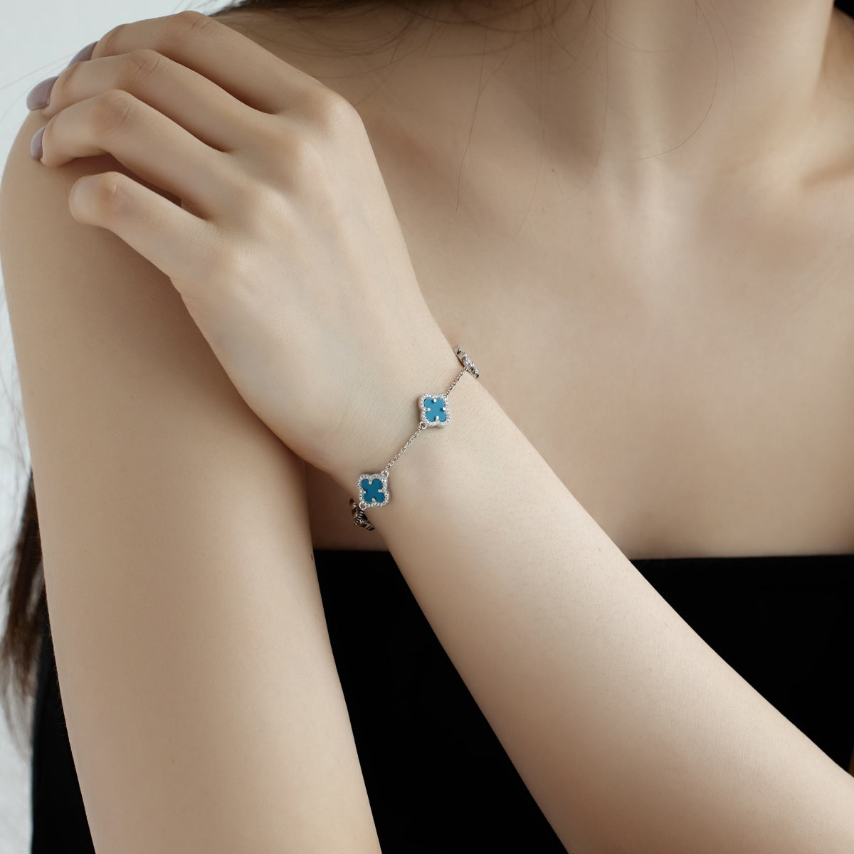 [NEU] Exquisites Armband mit vierblättrigem Kleeblatt