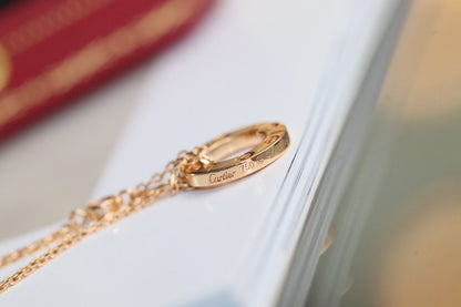 [NOVO]ラブネックレス 調節可能 ローズゴールド 2ダイヤモンド