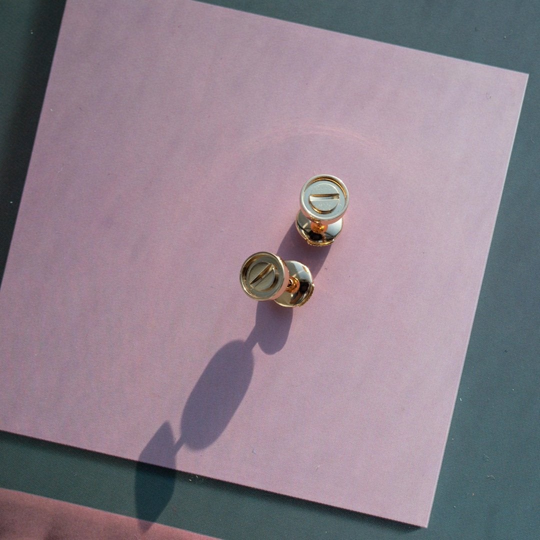 [GALE]LOVE EARRINGS PINK GOLD 10MM