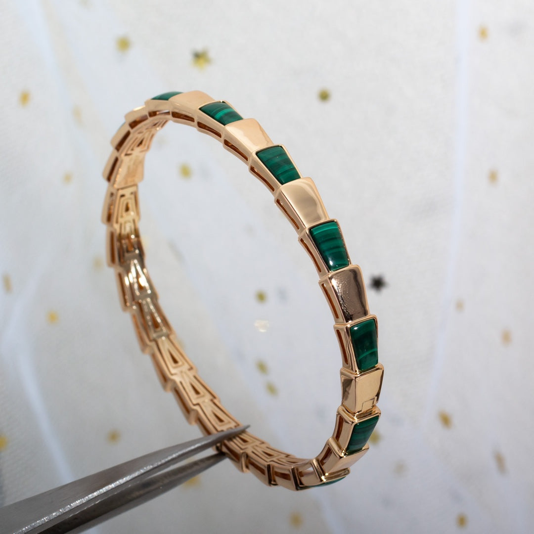 [GALE]SERPENTI BRACELET PINK GOLD MALACHITE