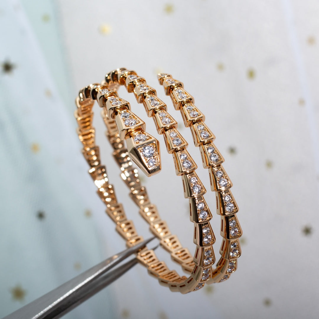 [GALE]SERPENTI BRACELET PINK GOLD DIAMOND DOUBLE ROW