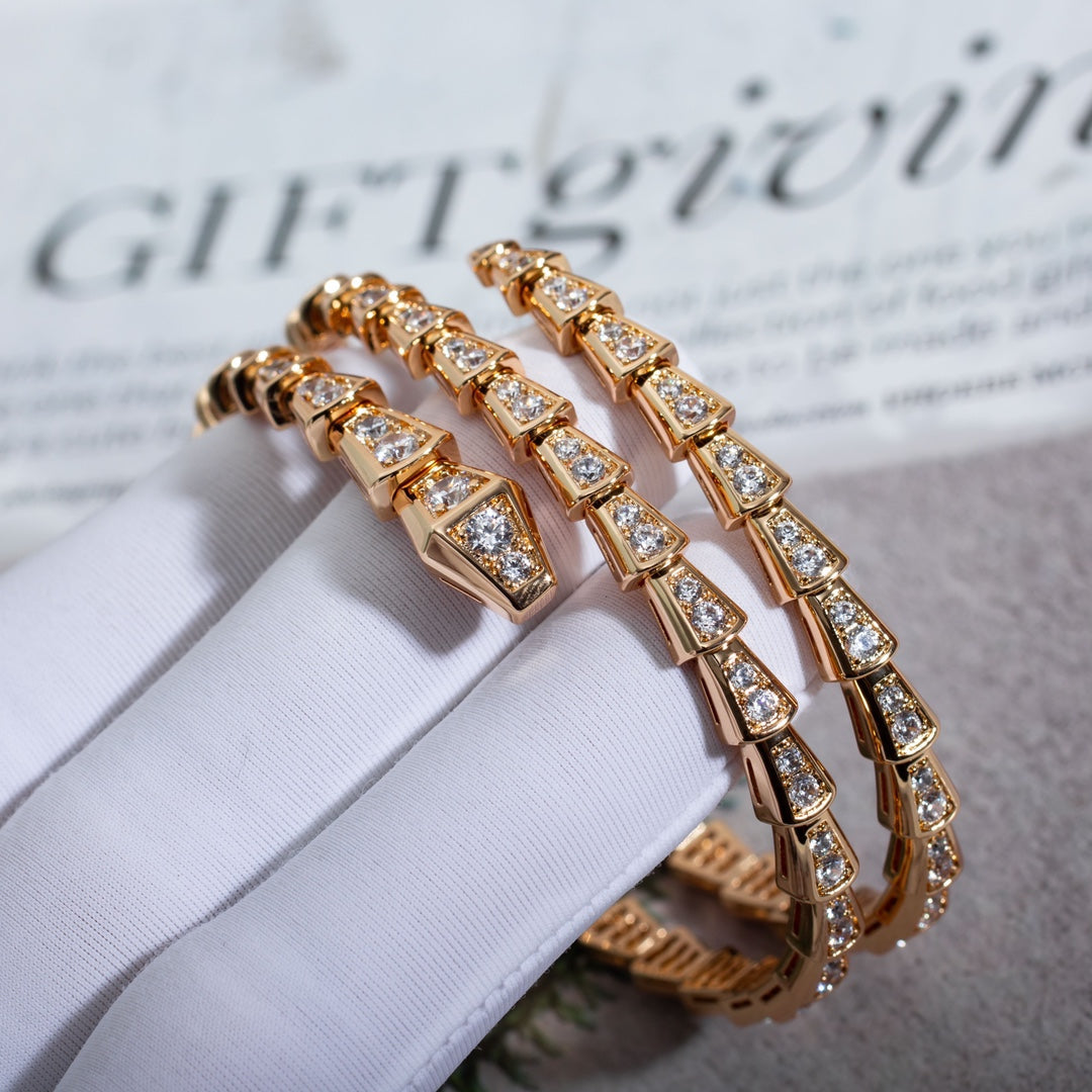 [GALE]SERPENTI BRACELET PINK GOLD DIAMOND DOUBLE ROW