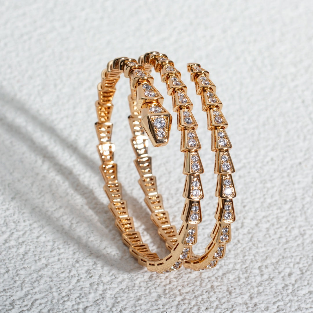 [GALE]SERPENTI BRACELET PINK GOLD DIAMOND DOUBLE ROW