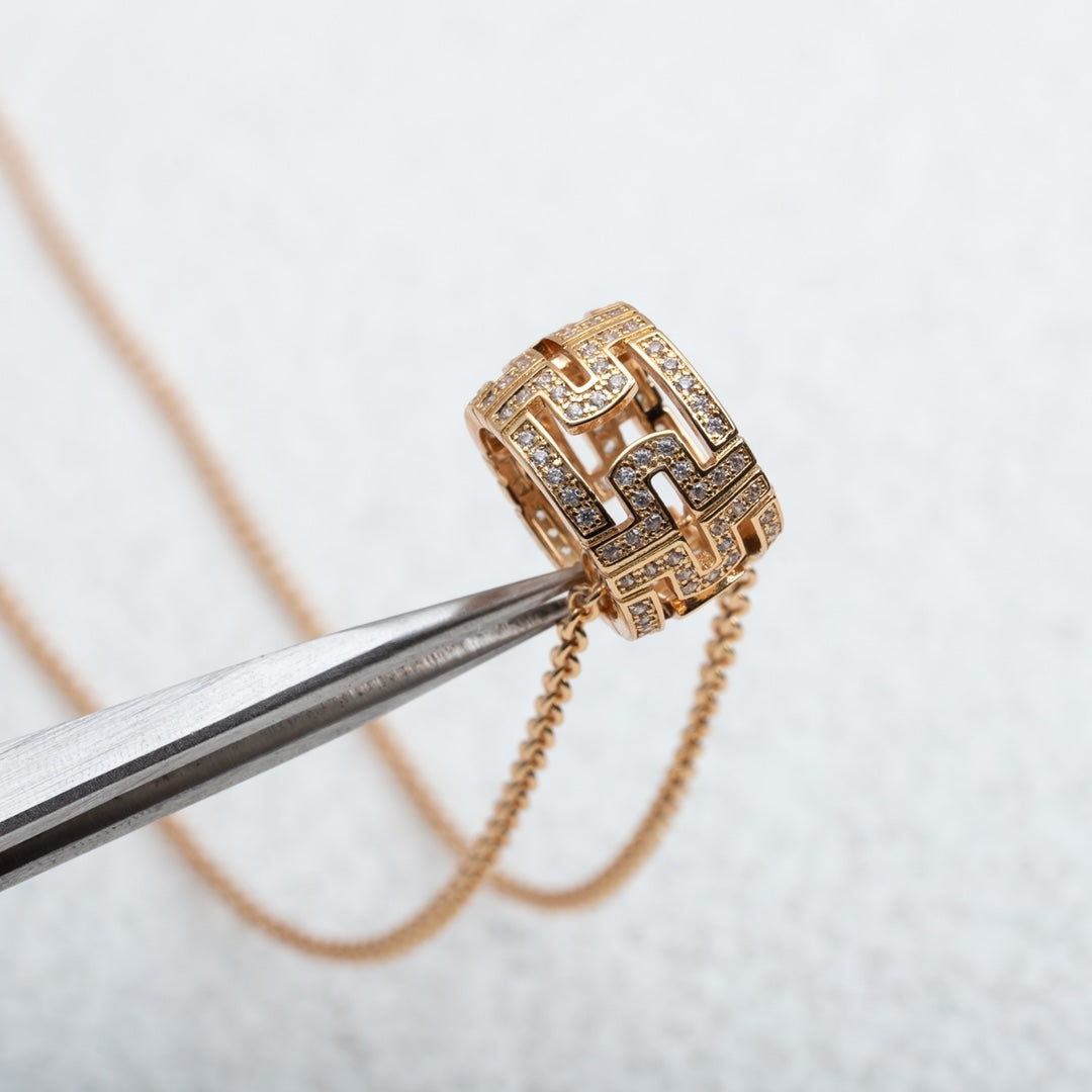 [GALE]PARENTESI NECKLACE PINK GOLD DIAMOND